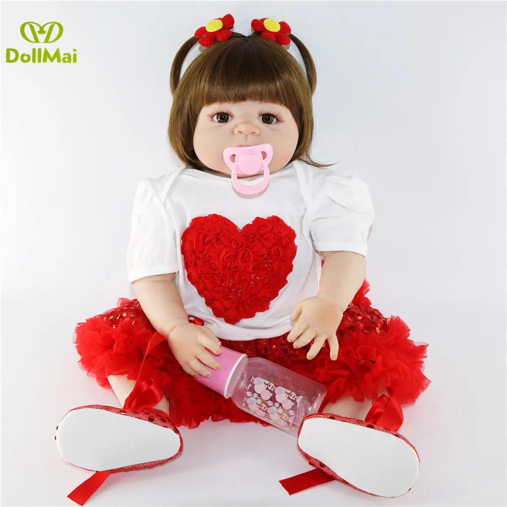 23&quotfull body silicone reborn baby vinyl princess toddler bebe toys infant dolls bathe menina boneca brinquedos | Игрушки и хобби