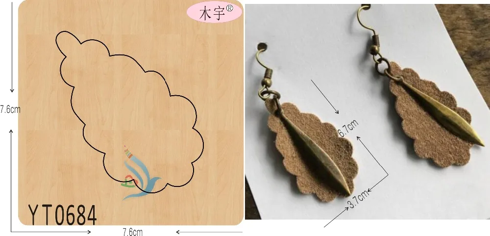Кружева серьги DIY новая деревянная форма режущие штампы для скрапбукинга Thickness-15.8mm/muyu/YT0684