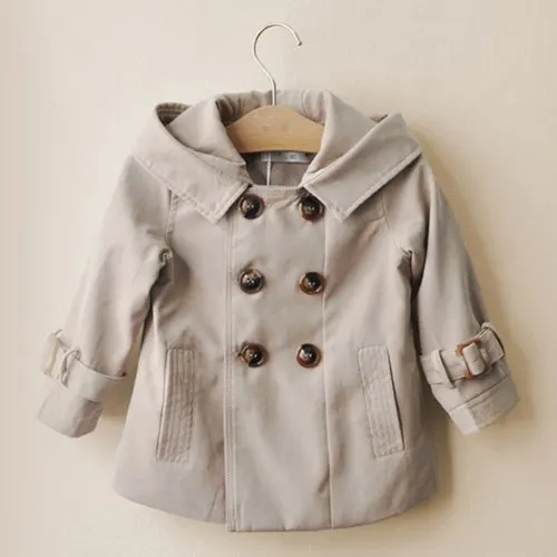 

NEW Boys girls autumn fashion coats,children outerwear/trench,with cap,1-6 yrs,5 pcs/lot,wholesale kids clothing