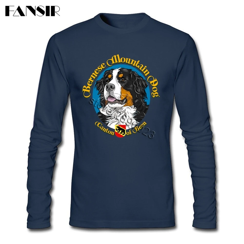 Забавная Мужская футболка Bernese Mountain Dog мужские хлопковые рубашки с длинным
