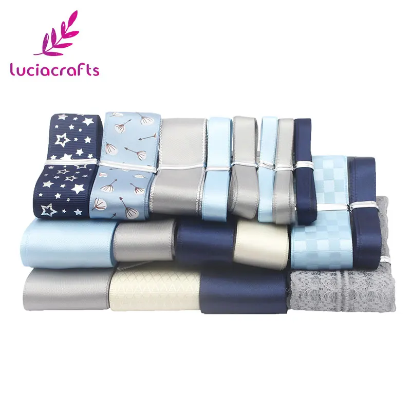 Lucia crafts 18 ярдов 6-40 мм смесь атласная/корсажная/органза лента набор отделка Кружева DIY Свадебная Упаковка бант для волос аксессуары S0705