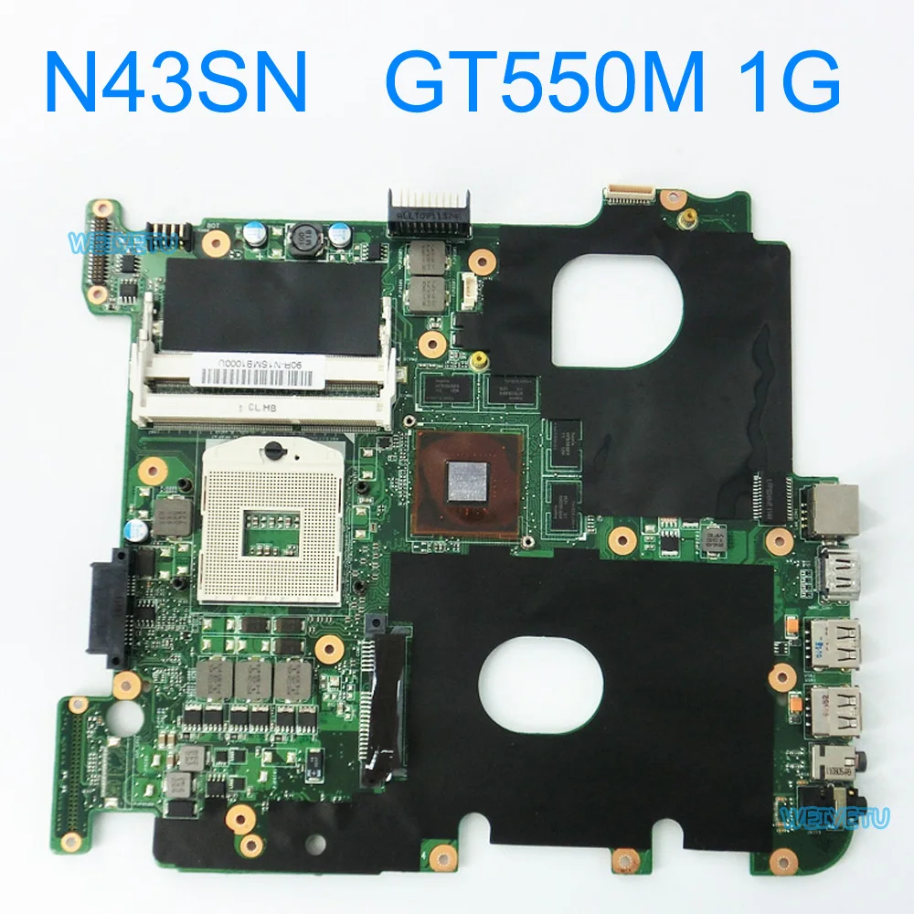 N43SN GT550M 1 ГБ DDR3 Материнская плата для ASUS N43SM N43SL материнская ноутбука Rev 2 0 100% тест| |