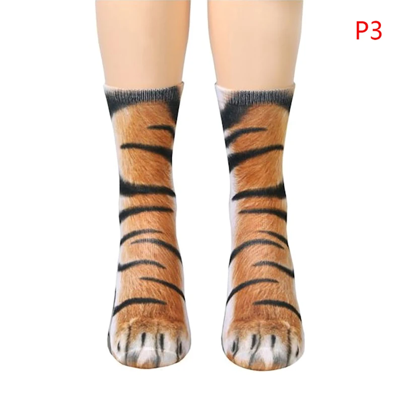 Носки унисекс с 3D принтом животных в виде лап повседневные хлопковые носки