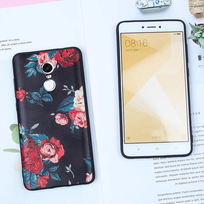 Цветочный чехол для Xiaomi Redmi 4X 4A Note 6 Pro 5 Plus 5A 8 5X Mi A1 силиконовый мягкий ТПУ 3D
