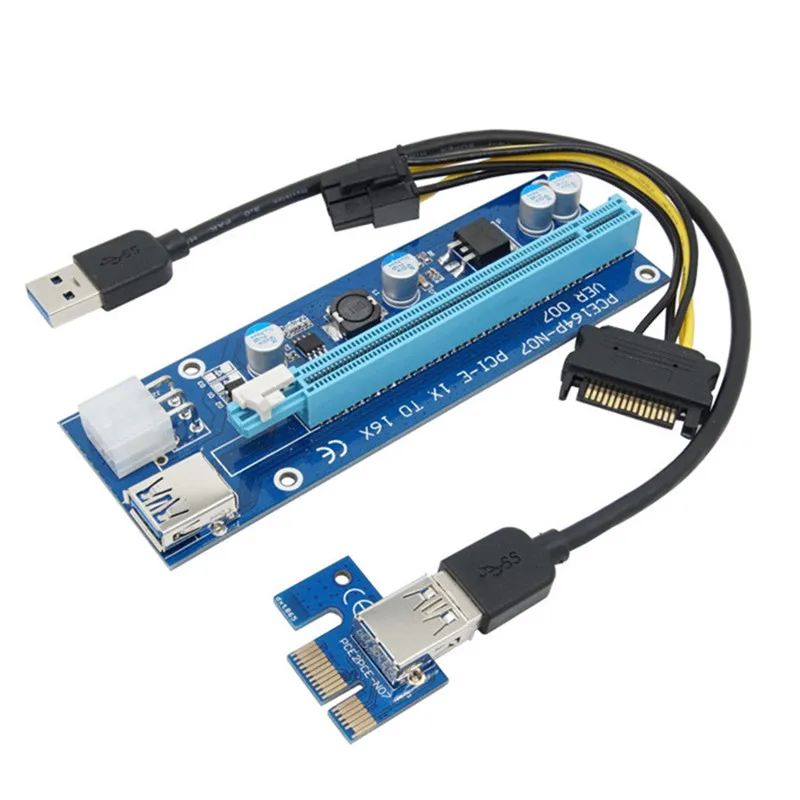 Карта расширения PCI E PCI-E экспресс 1x до 16x USB 3 0 кабель для передачи данных 60 см SATA