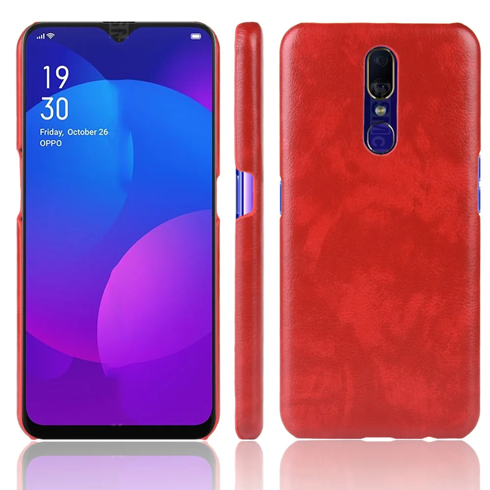 Litchi Leather Case for OPPO F11 F9 A9 A7 A7X A5 A5S R17 Pro A1K Find X Realme 3 Reno 10X Zoom Cover PU Hard Phone Cases |