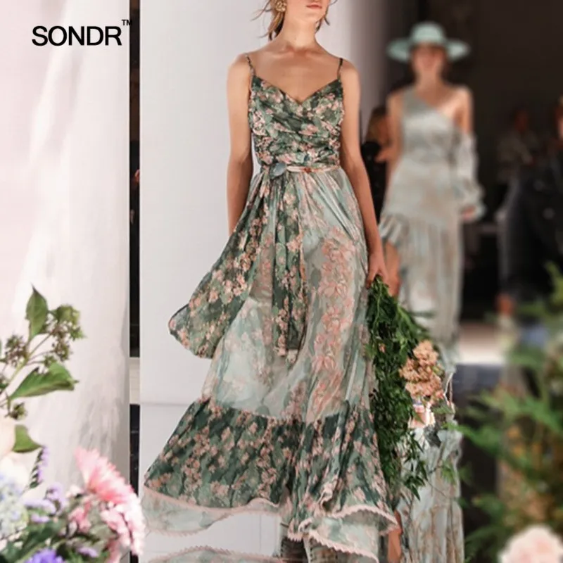 Женское платье без рукавов SONDR повседневное Плиссированное Платье макси с