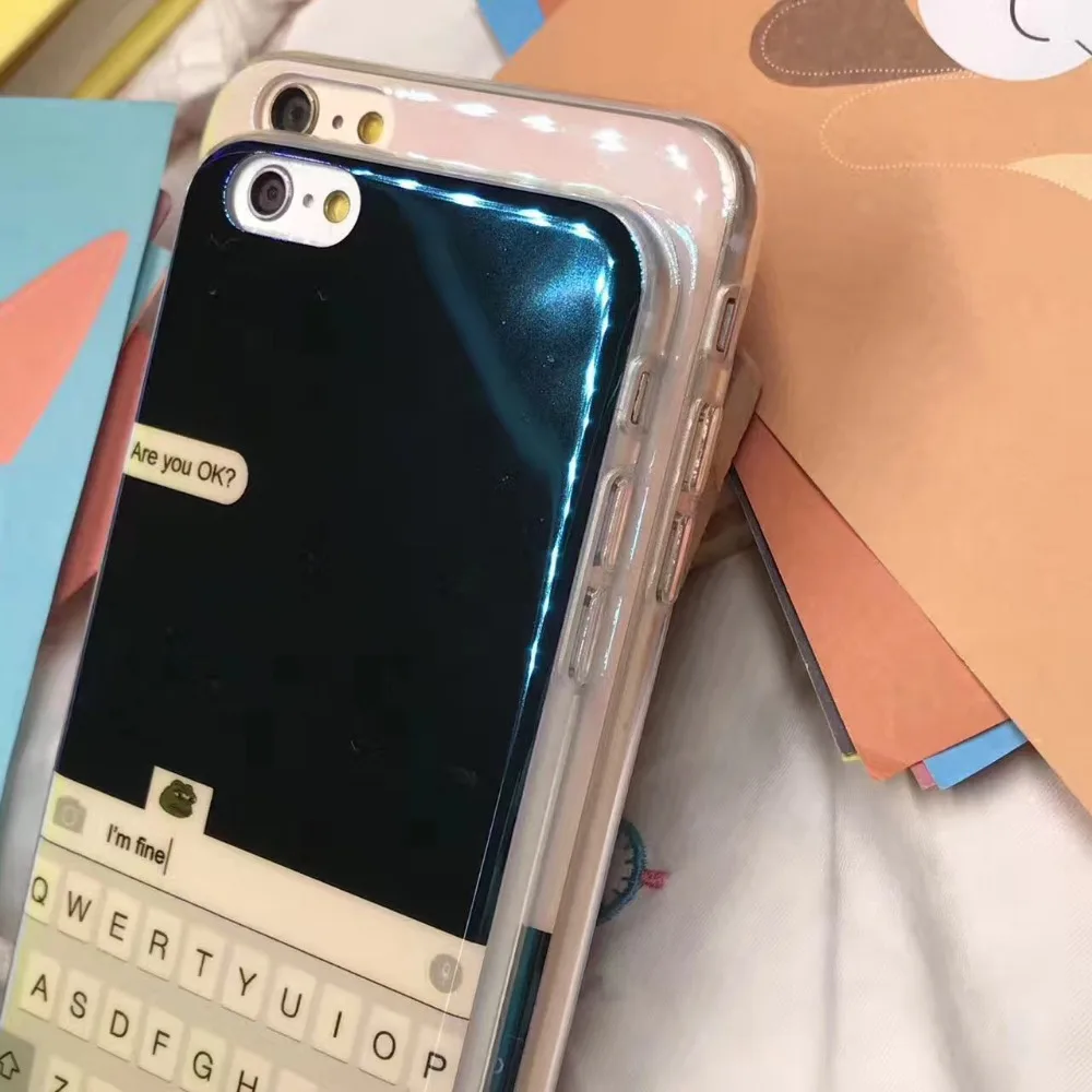 Rohdea iphone8 Blue Ray клавиатура Зеркало силиконовый чехол для iphone6 6 S 7 плюс 8 лягушка