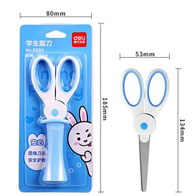 Sky Blue Deli 6065, портативные ножницы для детей, милый мини Универсальный канцелярский нож для офиса и школы, принадлежности для ручной резки - Цвет: Sky Blue