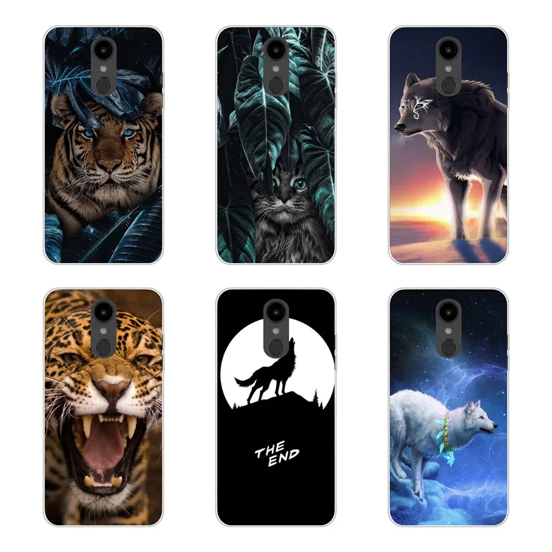 for LG Aristo 2 Case Silicon Wolf beast Painting Soft TPU Back Cover Protect Phone cases shell |
