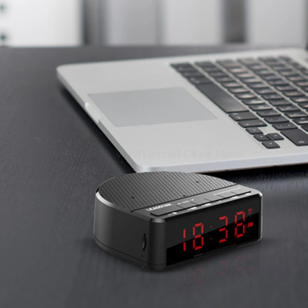 Цифровой будильник fm-радио с беспроводным bluetooth-динамиком, мини прикроватный светодиодный будильник, часы для ручного вызова, настольные часы, домашний декор