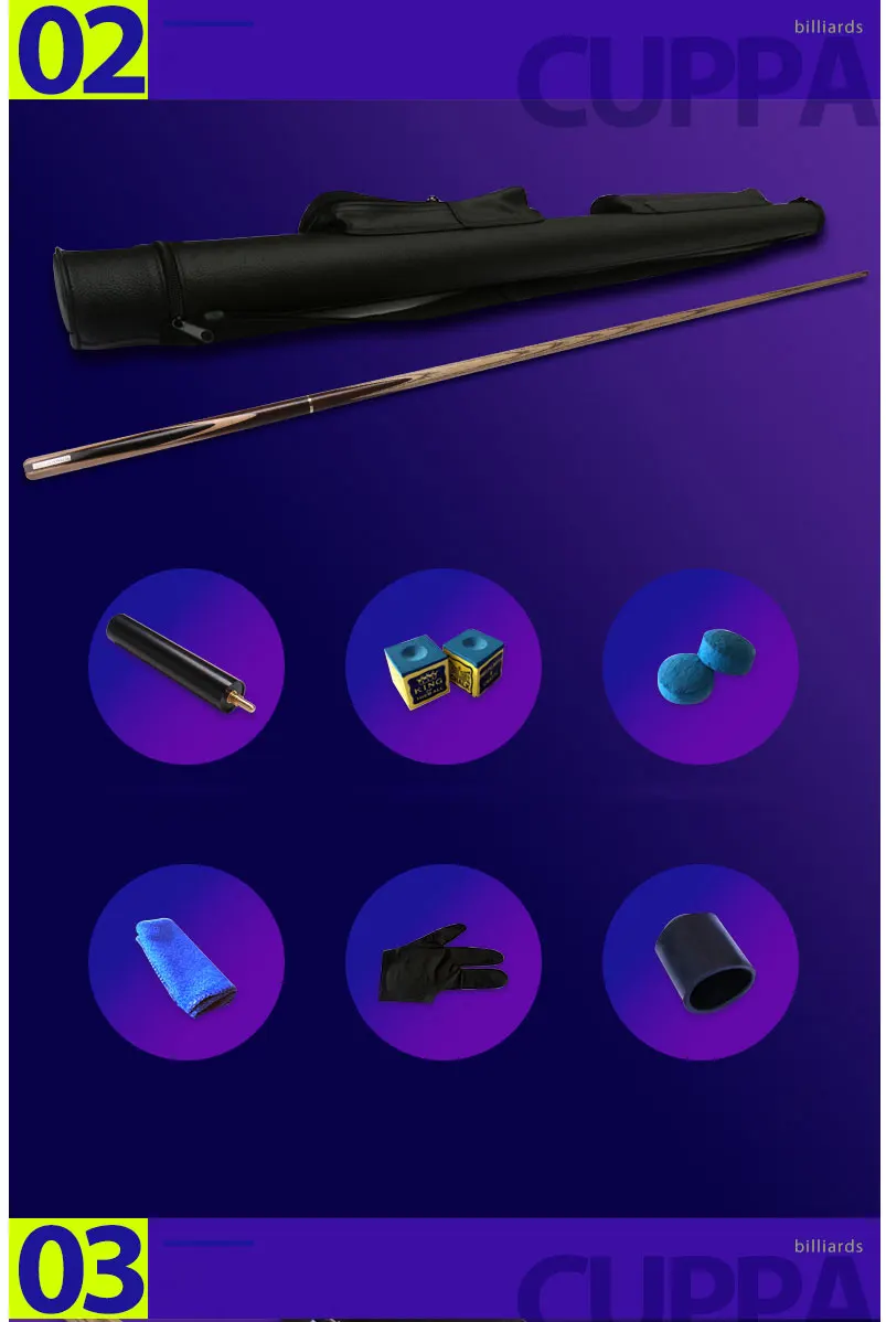 Высокое качество cuppa 3/4 Снукер cue s Stick 9,8 мм/11,5 мм наконечник с чехол для кия набор 3 варианта Китай
