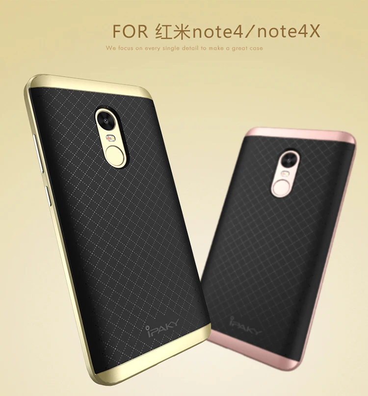 Xiaomi Redmi Note 4 Case Original ipaky Pro silicone Back Cover + PC Frame For redmi note 4x cases |
