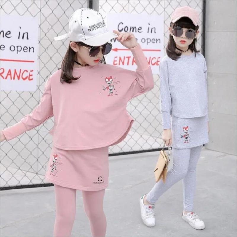 Комплекты детской одежды новинка 2018 модная Корейская одежда для девочек Осенние