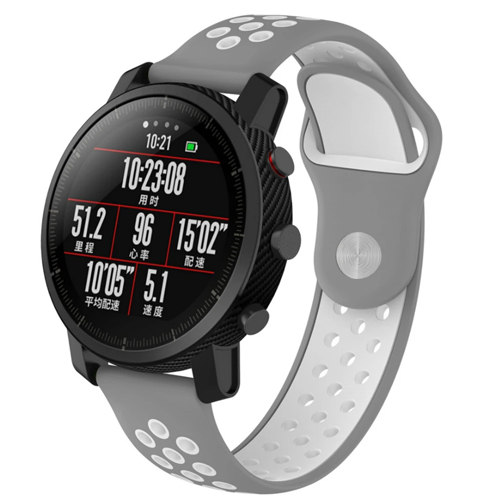 20 мм/22 мм силиконовый браслет для часов Xiaomi Huami AMAZFIT Pace/Strato/Bip/samsung gear S3/Pebble Time/Fitbit versa ремешок