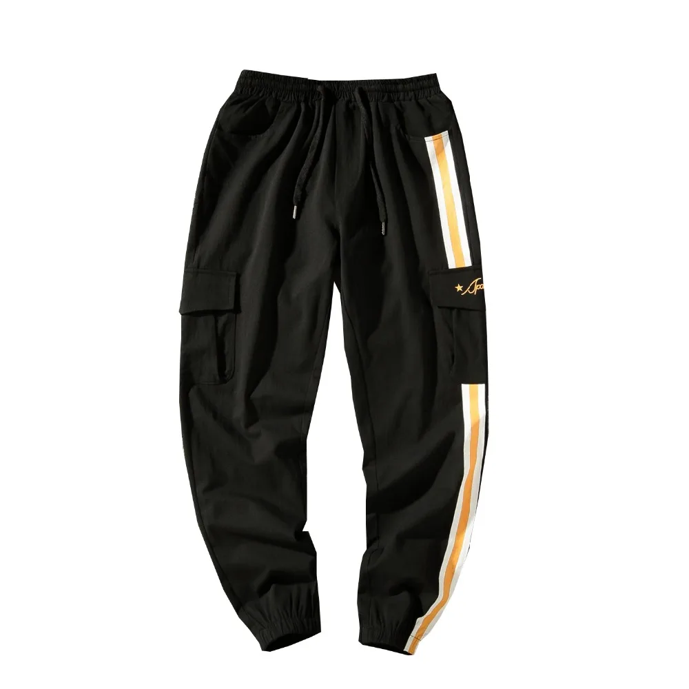 

2021 Men Pants Full Length Side Stripe Printed Trousers Mens Joggers Sportswear Fitness Gym Pants Male Vintage Sweatpants