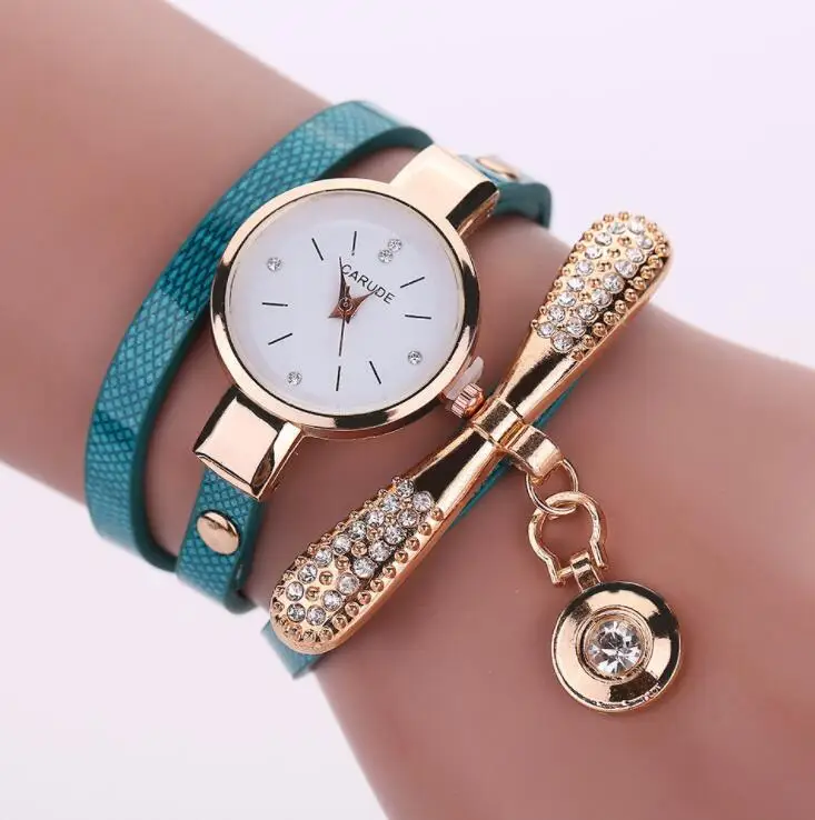 Lake blue Новые модные женские часы-браслет, Золотые Кварцевые Подарочные часы, наручные часы, женские кожаные повседневные часы-браслет - Цвет: Lake blue