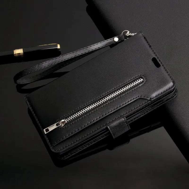Многофункциональный кожаный кошелек на молнии Card Case для iPhone 5 5S SE 6 6S 7 8 Plus X XR XS Max чехол Обложка Flip Стенд на Коке