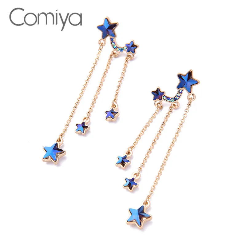 Comiya длинное Золотое цветное звено стеклянные звезды индийские ювелирные изделия