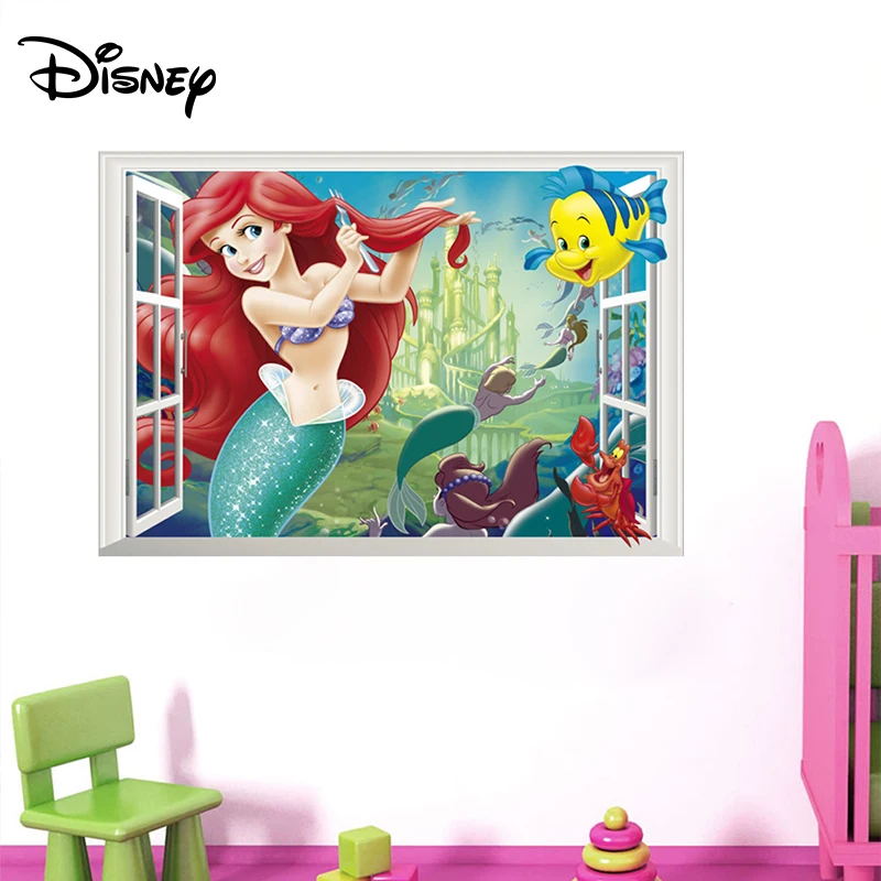Стикер Disney милый наклейка с русалкой стикер спальня Детский фон стены Принцесса