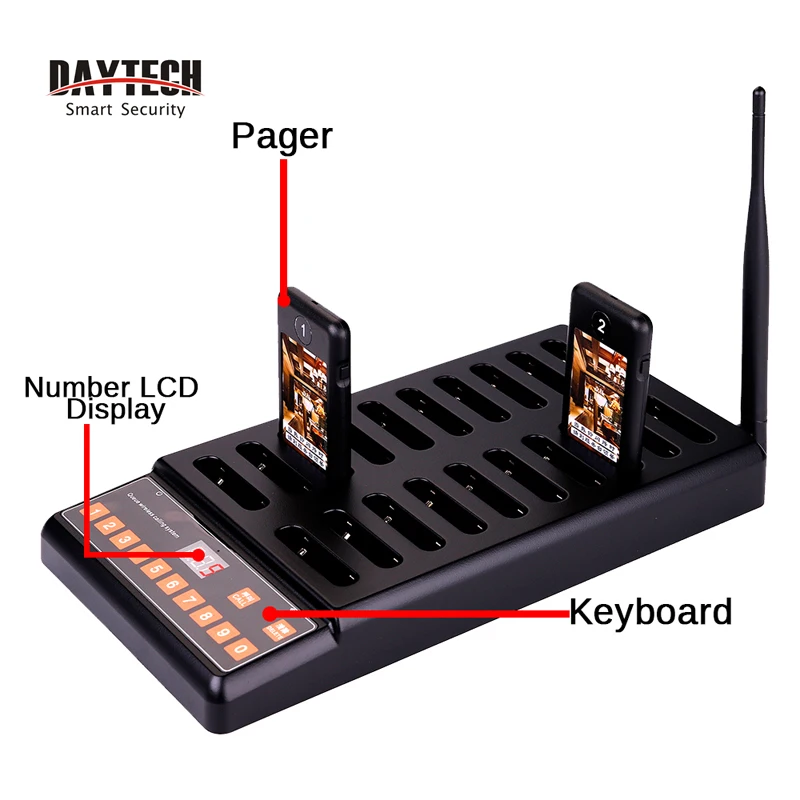 DAYTECH Coaster Pagering Queueing Service System Calling Beeps Restaurant Pager Queue for Restaurant/Cafe/Hospital | Компьютеры и офис