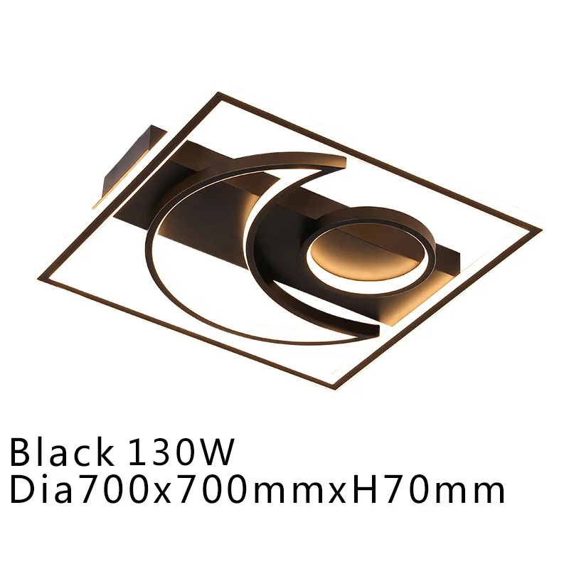 Dia70x70cm Black Современный поверхностный монтаж лучшие потолочные светильники для спальни для гостиной кухни пульт дистанционного управления Светодиодный светильник для спальни потолок - Цвет корпуса: Dia70x70cm Black