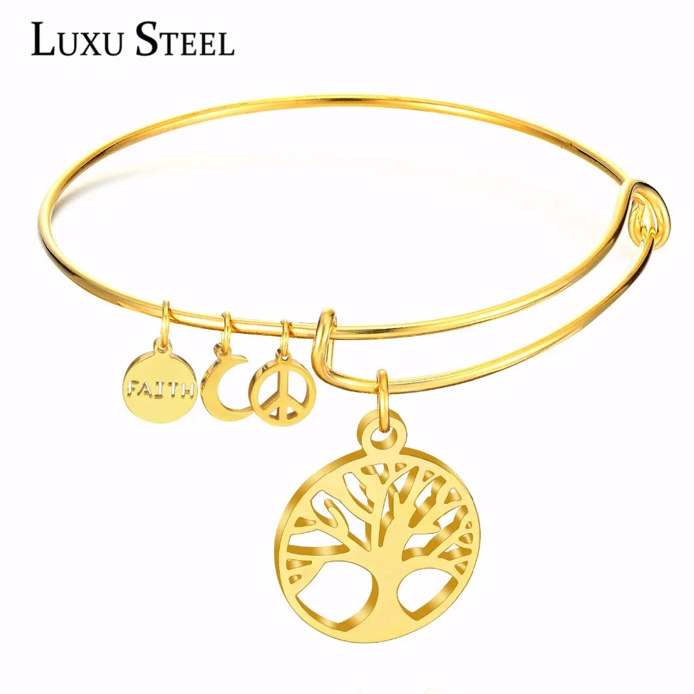 Браслет LUXUSTEEL acero Модный женский браслет золотистого цвета с подвеской в виде