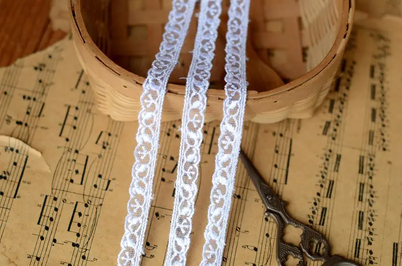 Белое водорастворимое Сетчатое вышитое кружево шириной 1 см | Дом и сад