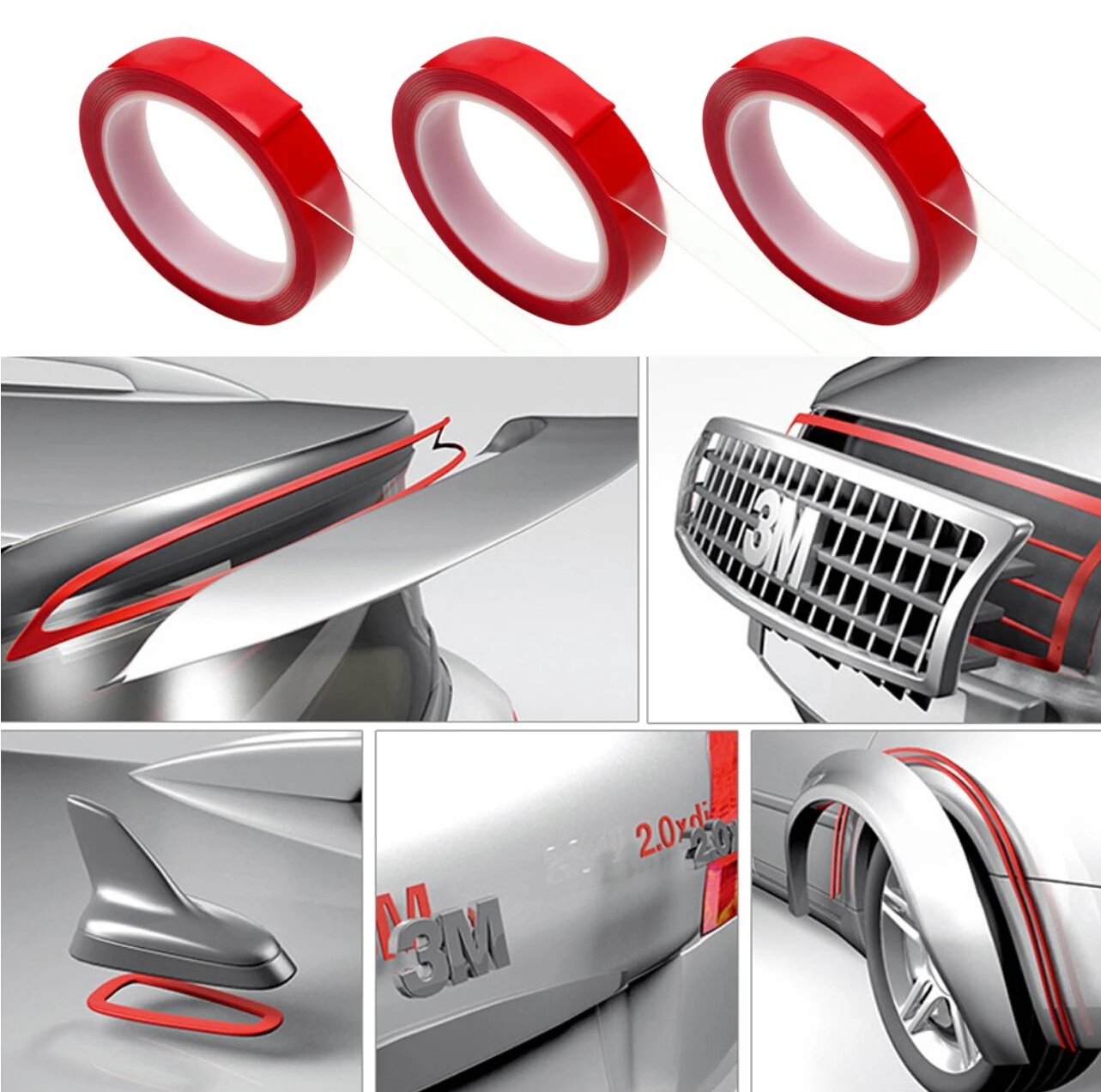 3 м двусторонняя клейкая лента наклейка для Mitsubishi ASX Outlander Lancer Colt Evolution Pajero Eclipse Grandis