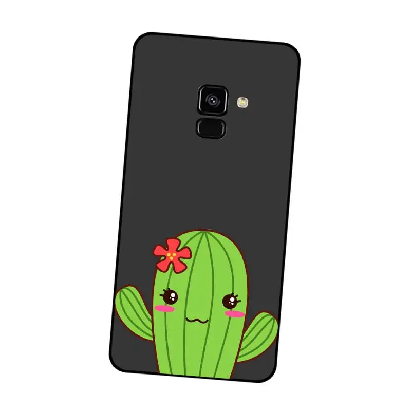 P025 Cactus Cute Black Silicone Case Cover For Samsung Galaxy J2 J3 J4 J5 J6 J7 J8 Pro Plus Prime 2018 2017 |