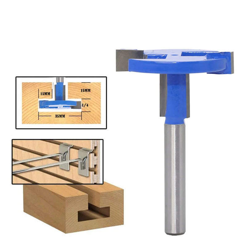 

1Pcs Milling Cutter 1/4 Handle Edging Wood Router Bit Tungsten Straight T-Slot Knife Hook Notch For Wood Router Bits For Wood
