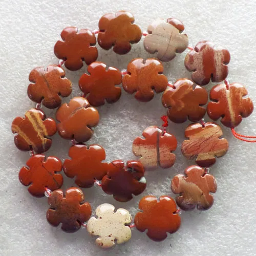 (1 прядь/партия) Оптовая Продажа Натуральные резные красные яшмы с цветком из