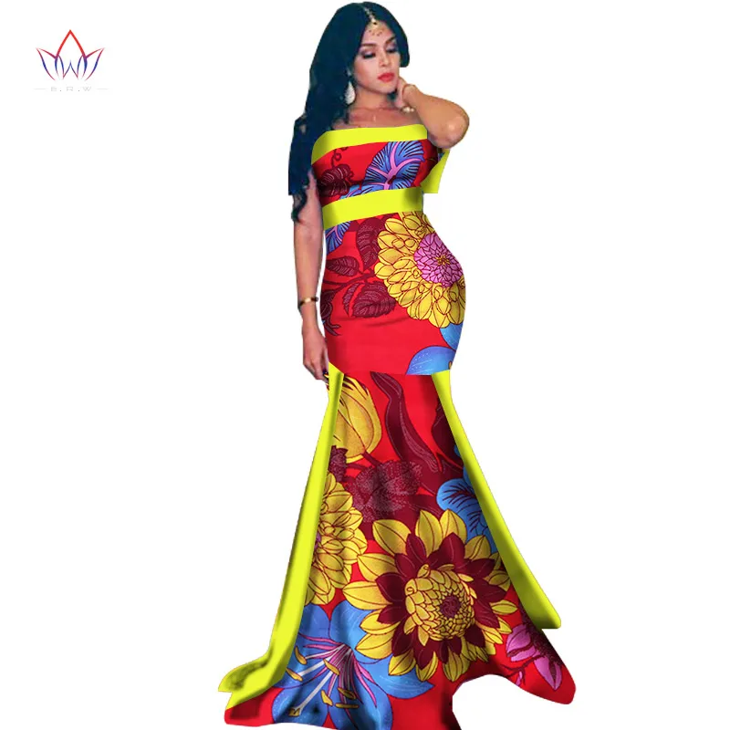 Новое Африканское длинное платье для женщин Dashiki Vestidos хлопок принт лоскутное платье Женская африканская одежда WY1410 - Цвет: 17