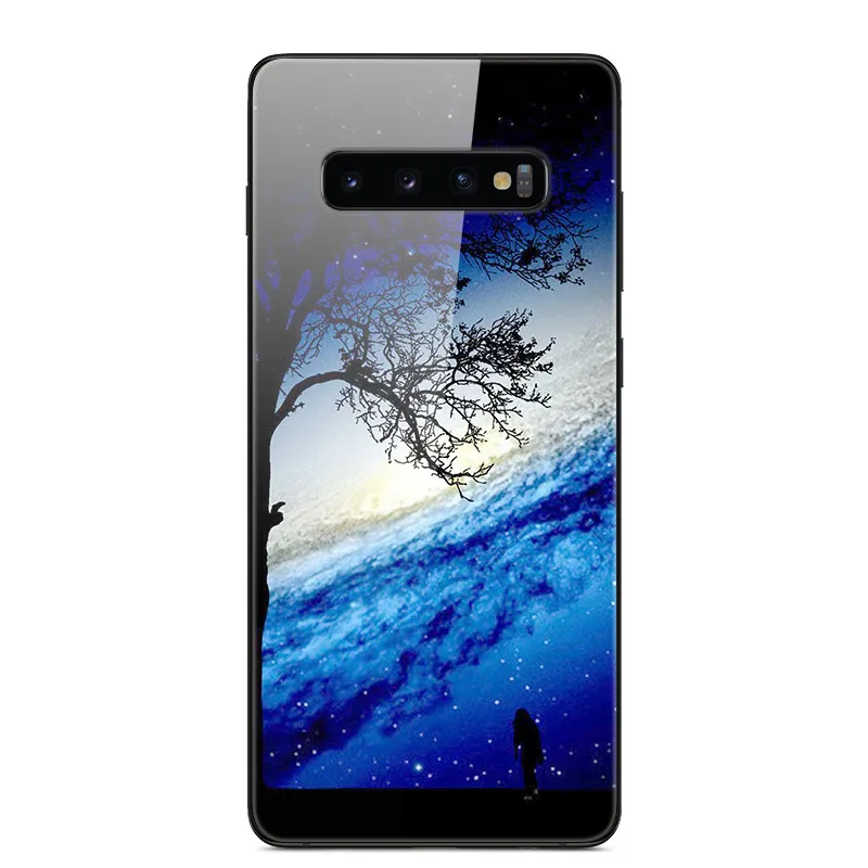 34 Чехол для samsung Galaxy S10 S10Plus, чехол из закаленного стекла для телефона, черный Чехол-бампер из ТПУ для samsung S10 Plus S10E S10+ s 10 - Цвет: 34