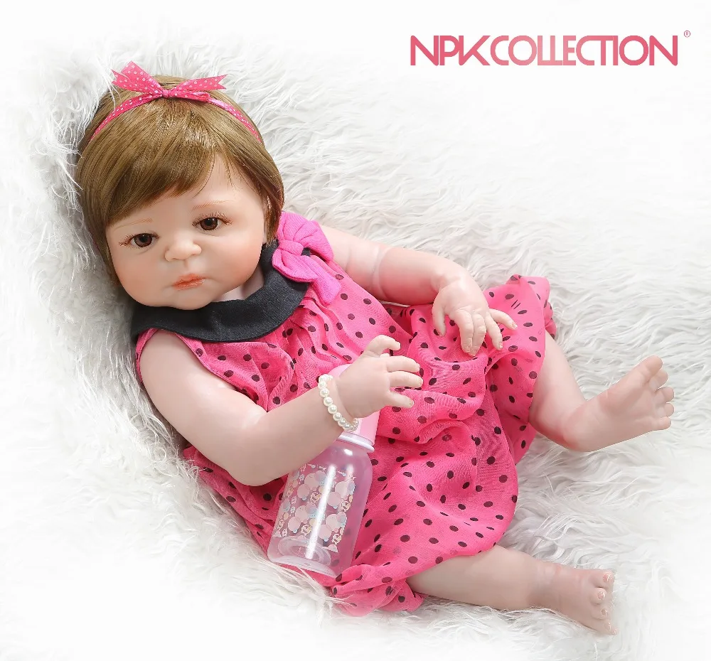 56 см кукла bebe reborn baby girl pinky sweet victoria силиконовая игрушка для ванны с полным