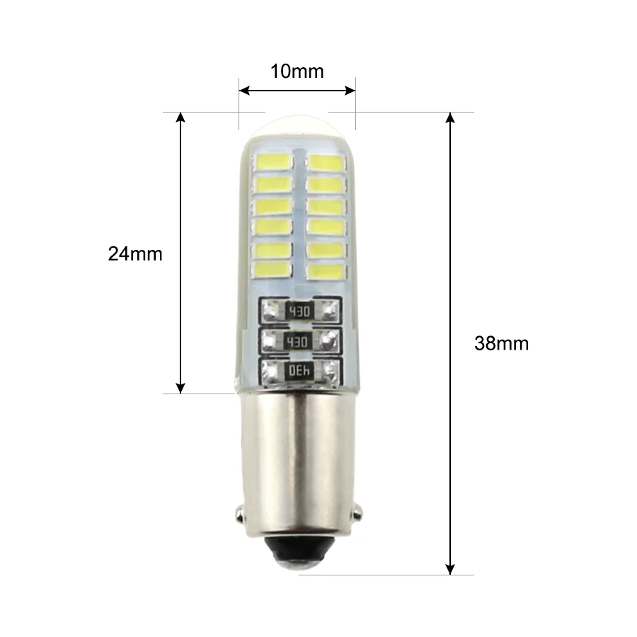 HYZHAUTO BA9S/T4W Светодиодная лампа из силикагеля 24SMD 3014 Автомобильная боковая с