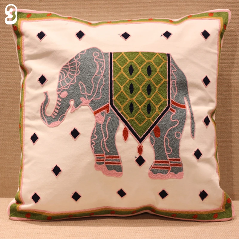 Разноцветные этнические наволочки с ручной вышивкой геометрическим принтом