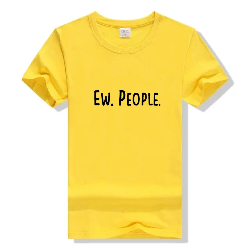 Забавная футболка с надписью Ew People хипстерская женская круглым вырезом высокое