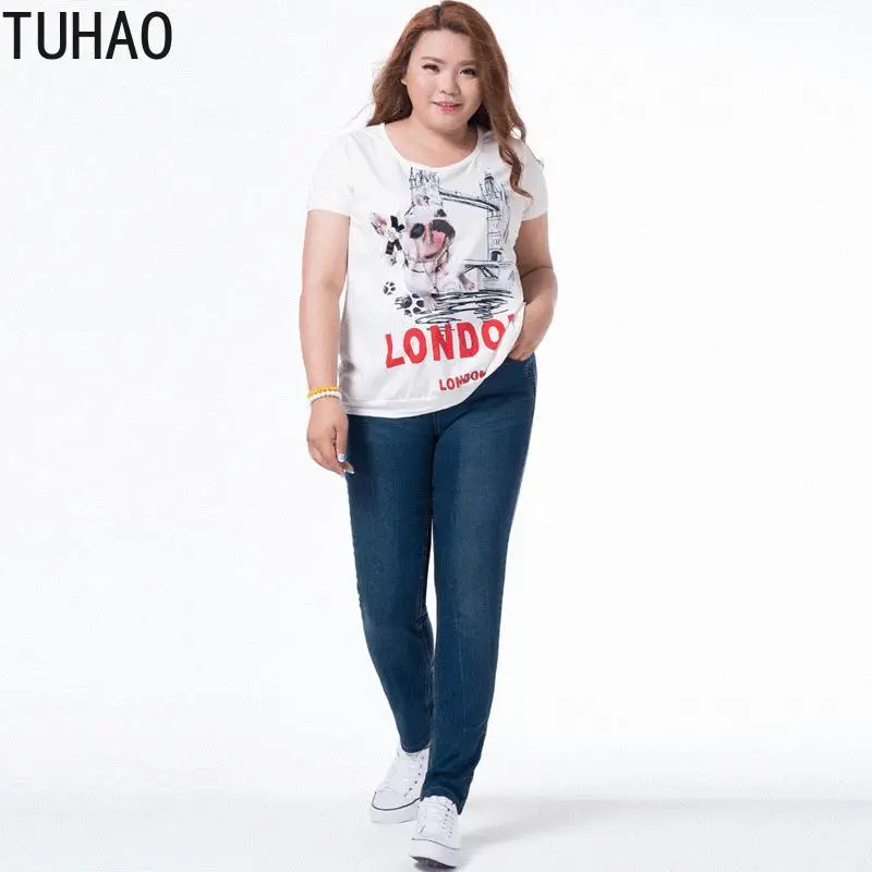 TUHAO весенние хлопковые джинсы для женщин, большие размеры 5XL 6XL 7XL, женские джинсы большого размера с эффектом пуш-ап, женские джинсовые штаны, брюки
