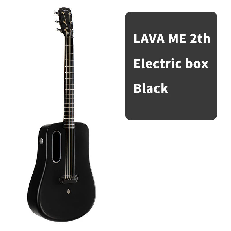 black1 LAVA ME 2 народная гитара из углеродного волокна для начинающих, начинающих, студентов, для выступлений, 36In, Unibody, подарки, включая гитарные пачки и медиаторы - Цвет: black1
