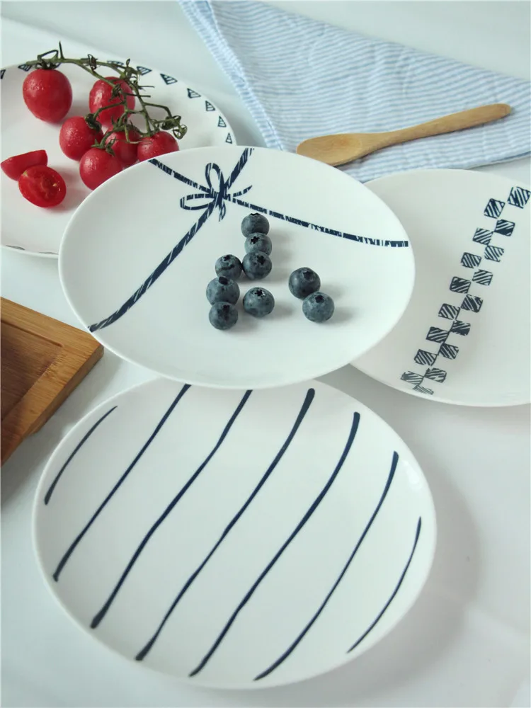 Креативные столовые тарелки керамические 8 * дюймов Фарфоровая столовая посуда