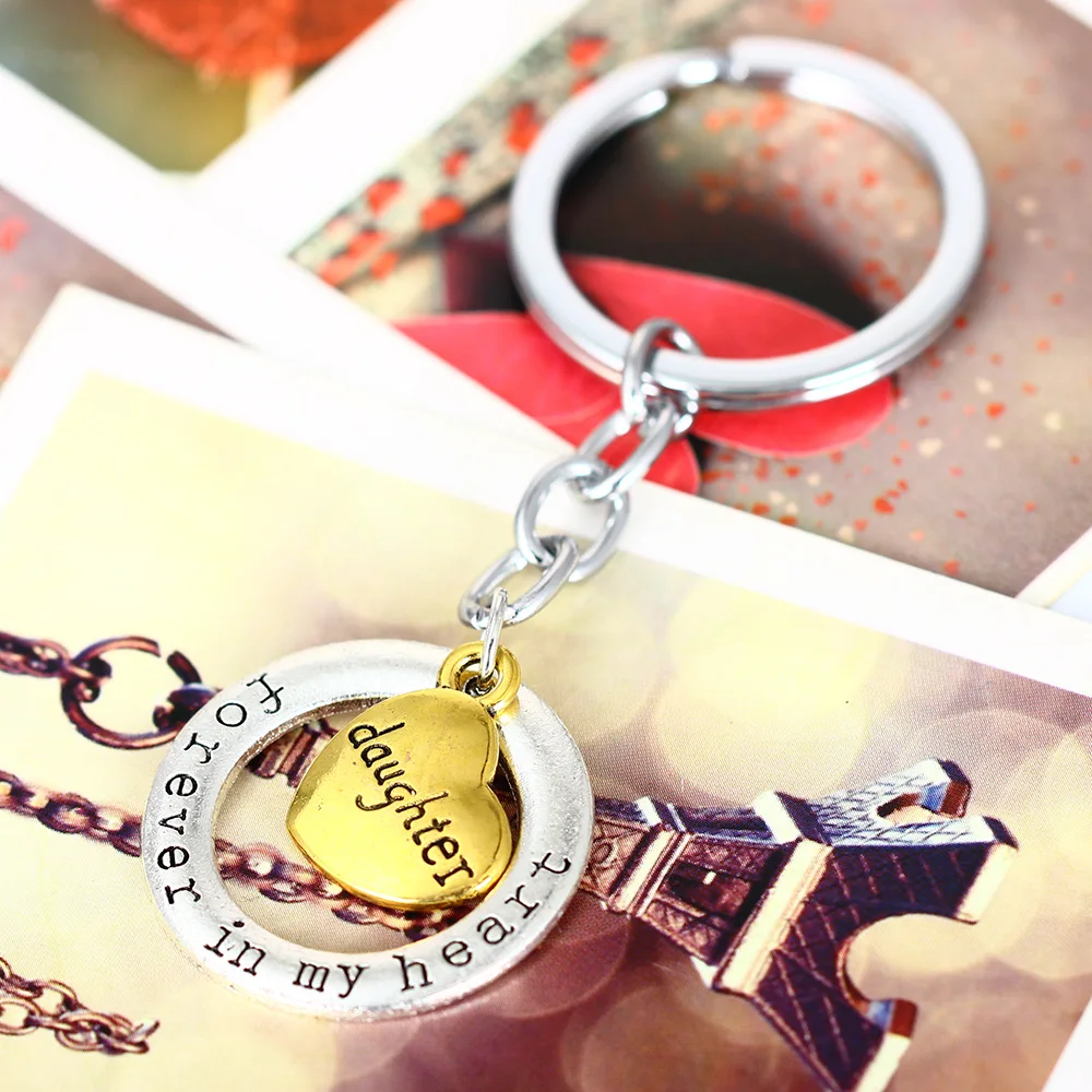 12 шт./лот брелок с надписью Forever In My Heart Love Family для дочери подарки женщин ключей