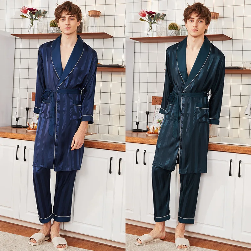 Новый мужской весенний халат Халат Yukata кимоно банное платье ночная рубашка