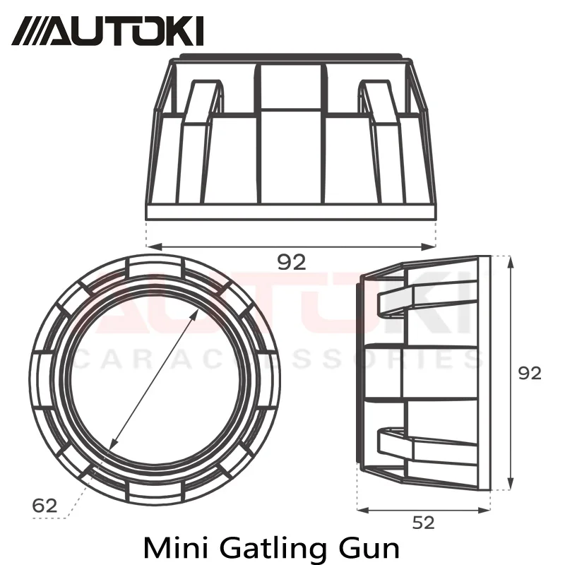 Высокое качество Жаростойкие Серебристые/черные мини Gatling пистолет кожух для 2 5