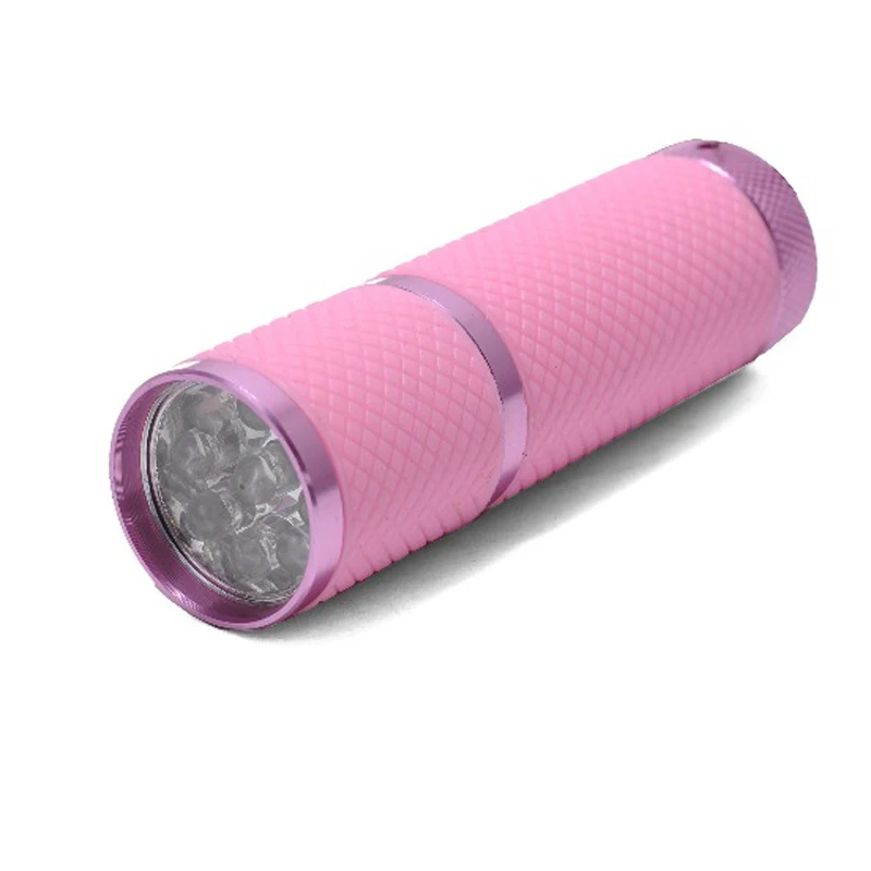 2018 1pc Mini 9 LED uv Gel Curing Lamp without battery Portability Nail Dryer Flashlight Currency Detector Aluminum Alloy|curing lamp|gel curing