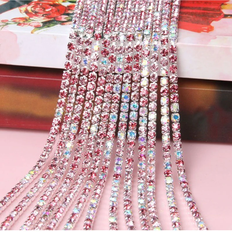 Изысканные Разноцветные кристаллы AB с серебряной основой стразы в форме когтей
