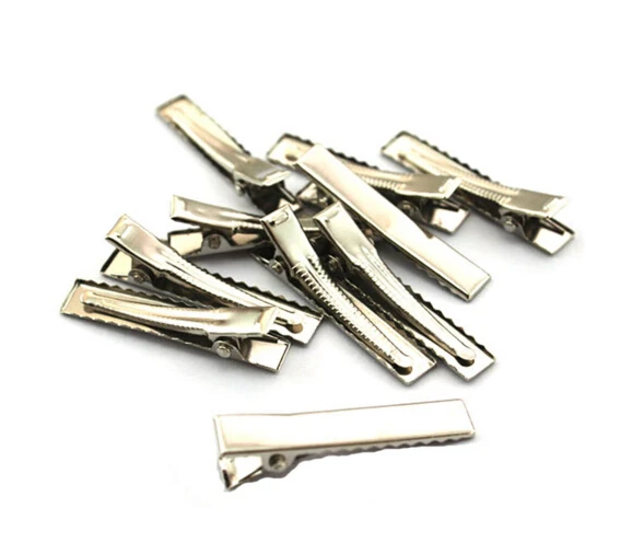50 шт./лот 4 5 см серебряные плоские металлические зажимы для волос с одним зубцом