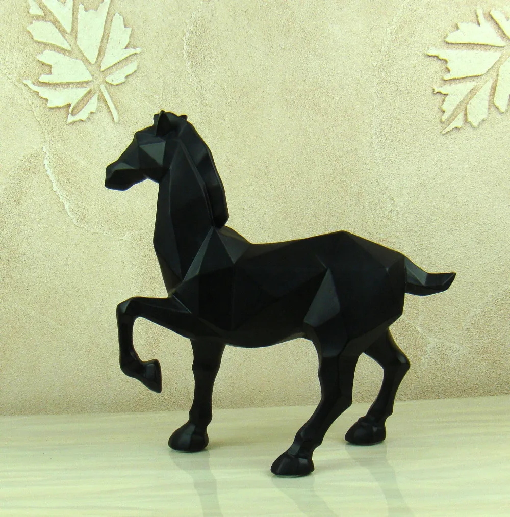 Скульптура Warhorse с геометрическим узором абстрактная Смола Бронко статуя сувенир