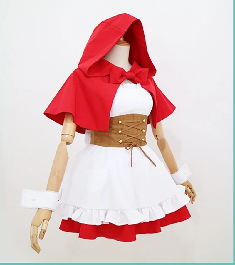 Костюм для косплея Rem &amp Ram из аниме Re: жизнь в другом мире красное платье с