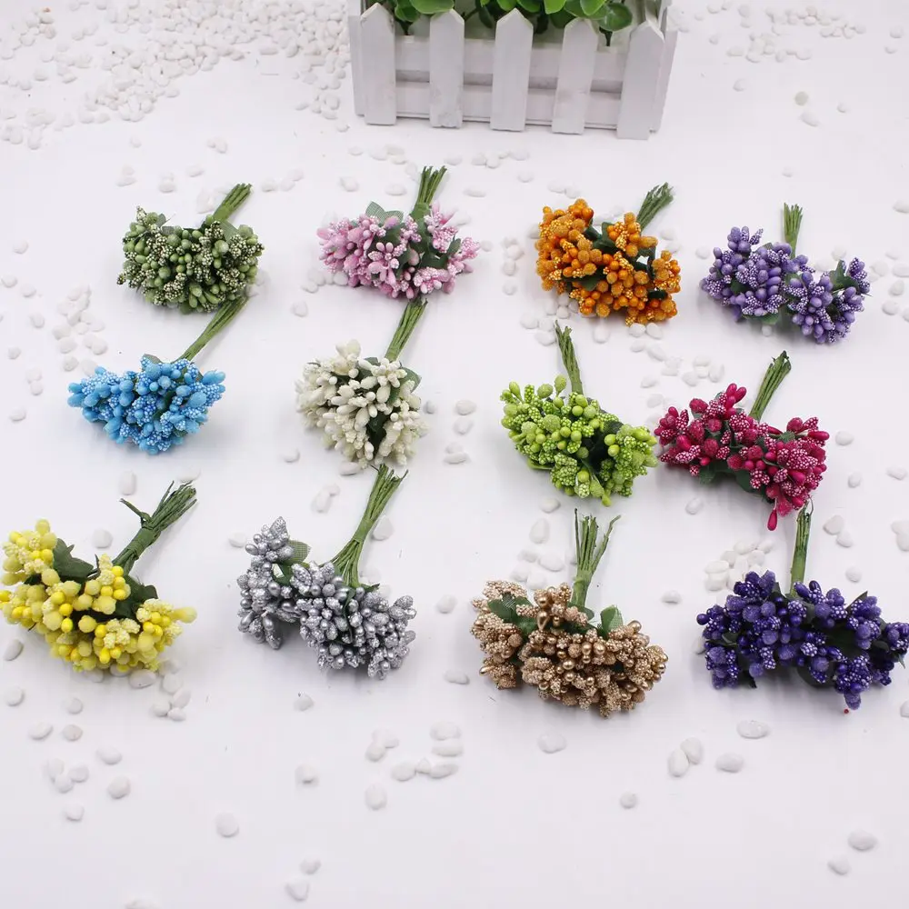 144 шт./лот искусственный цветок стэмен проволока стебель/брак листья Stamen DIY ВЕНОК